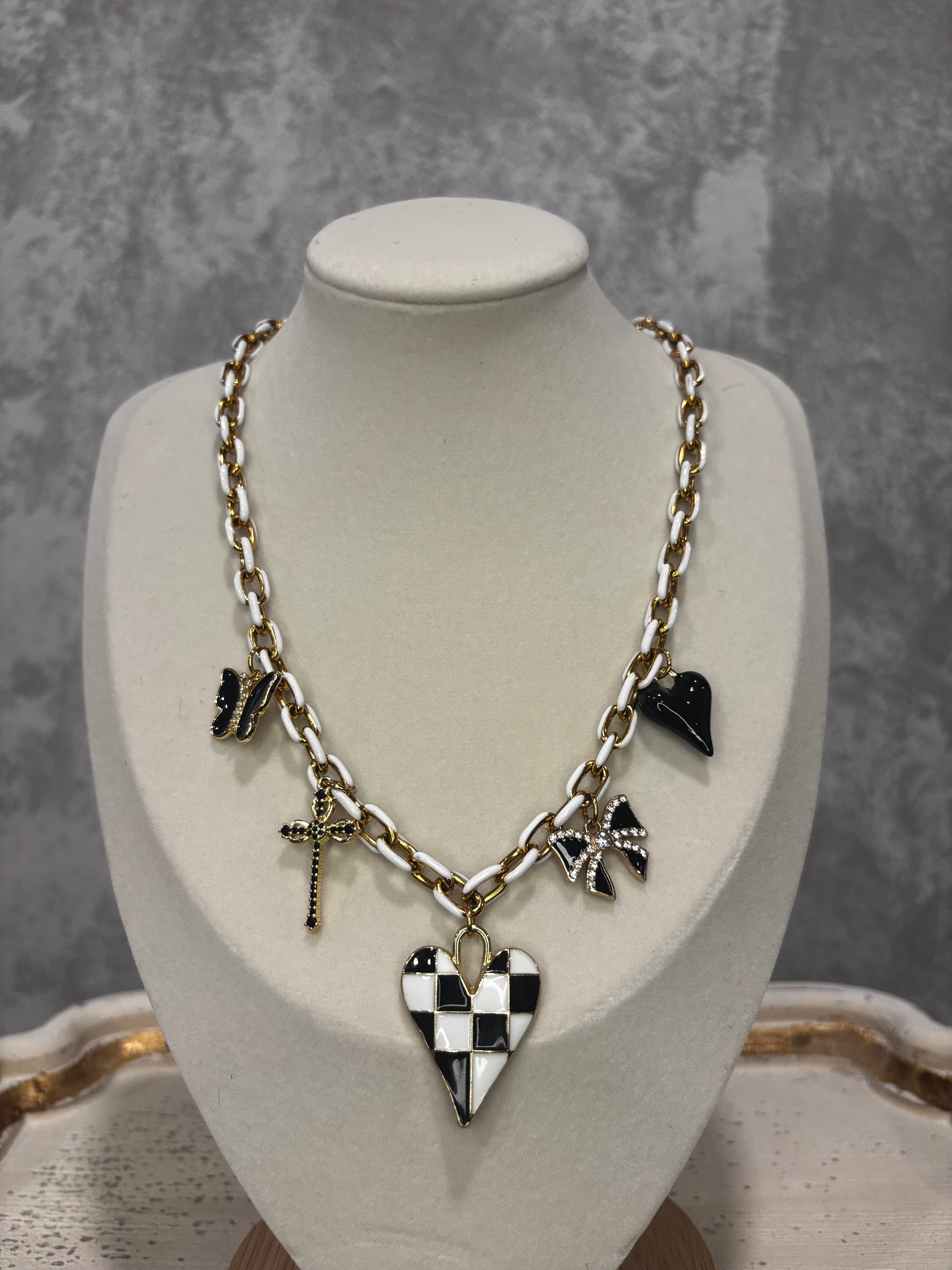 Black & White Charm Necklace