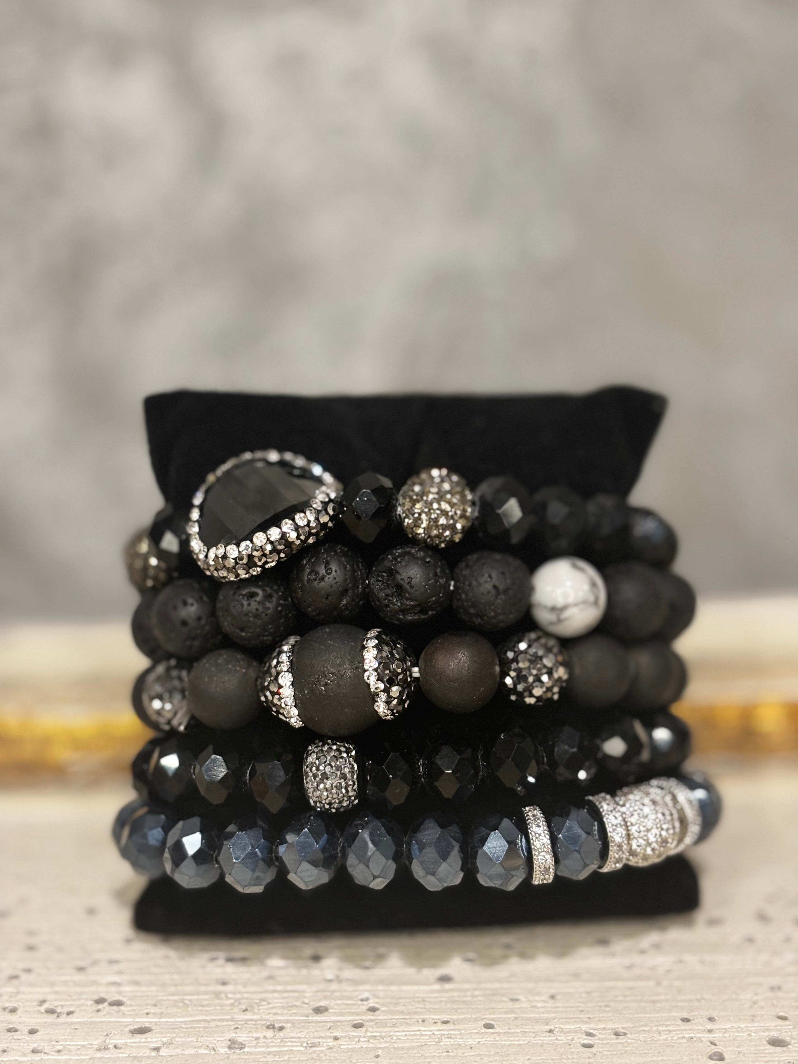 5 Stack Bracelet Black