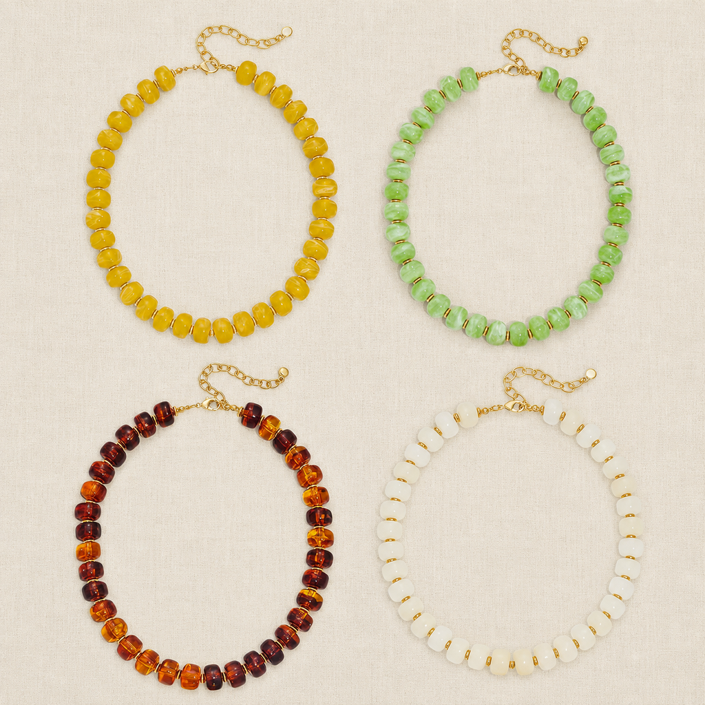 Natural Stone Fall Beaded Necklaces RTS
