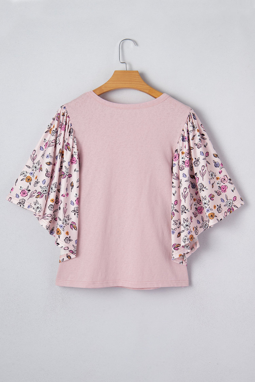 Pink Contrast Floral Blouse