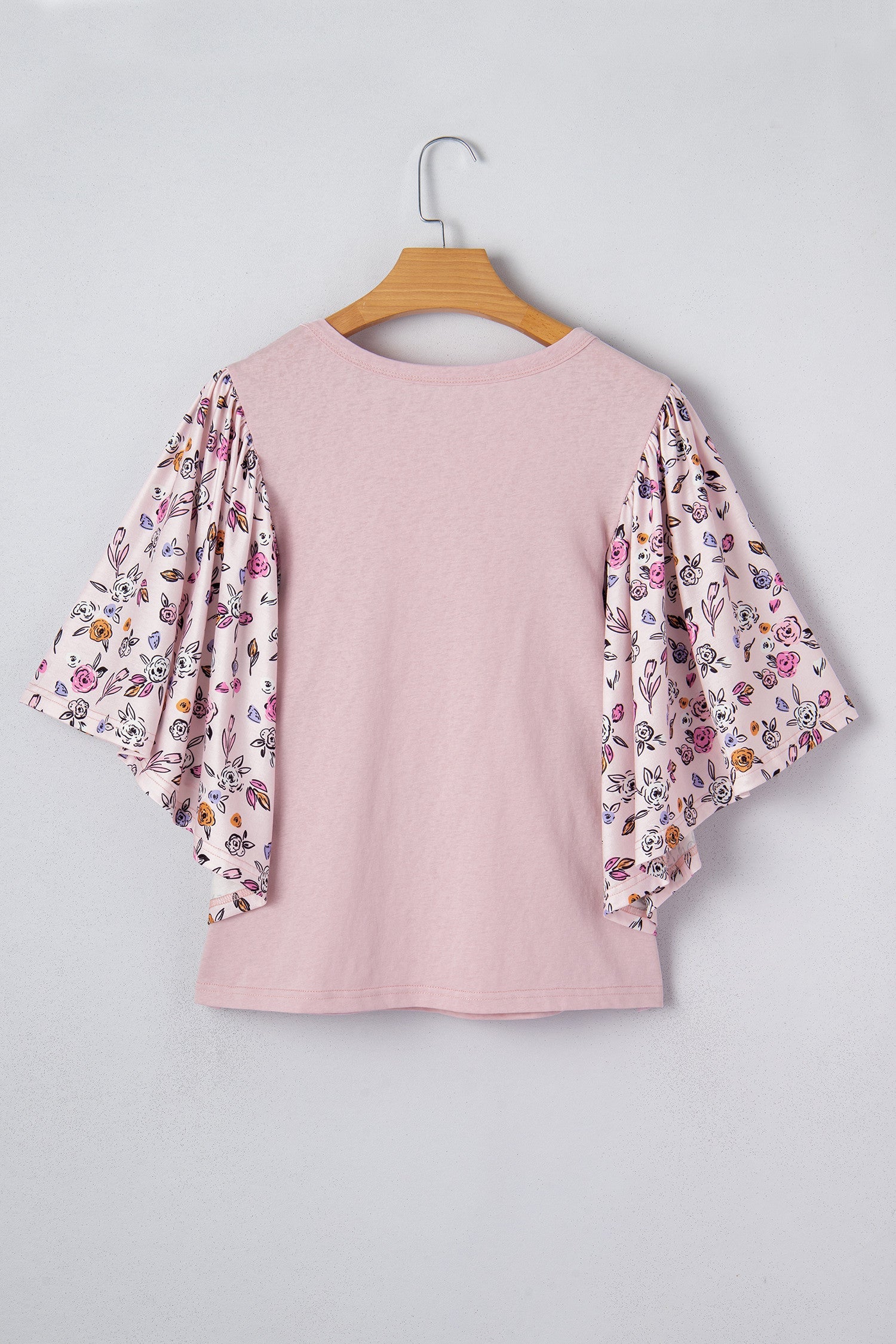 Pink Contrast Floral Blouse