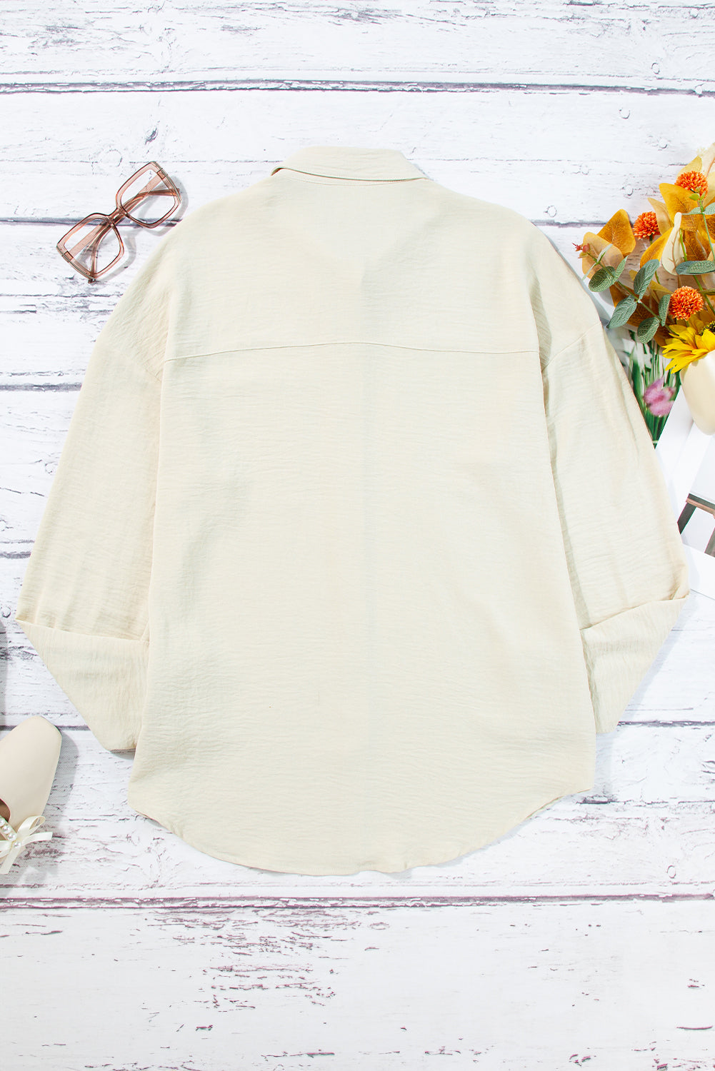 Beige Crinkle Pocket Shirt FB
