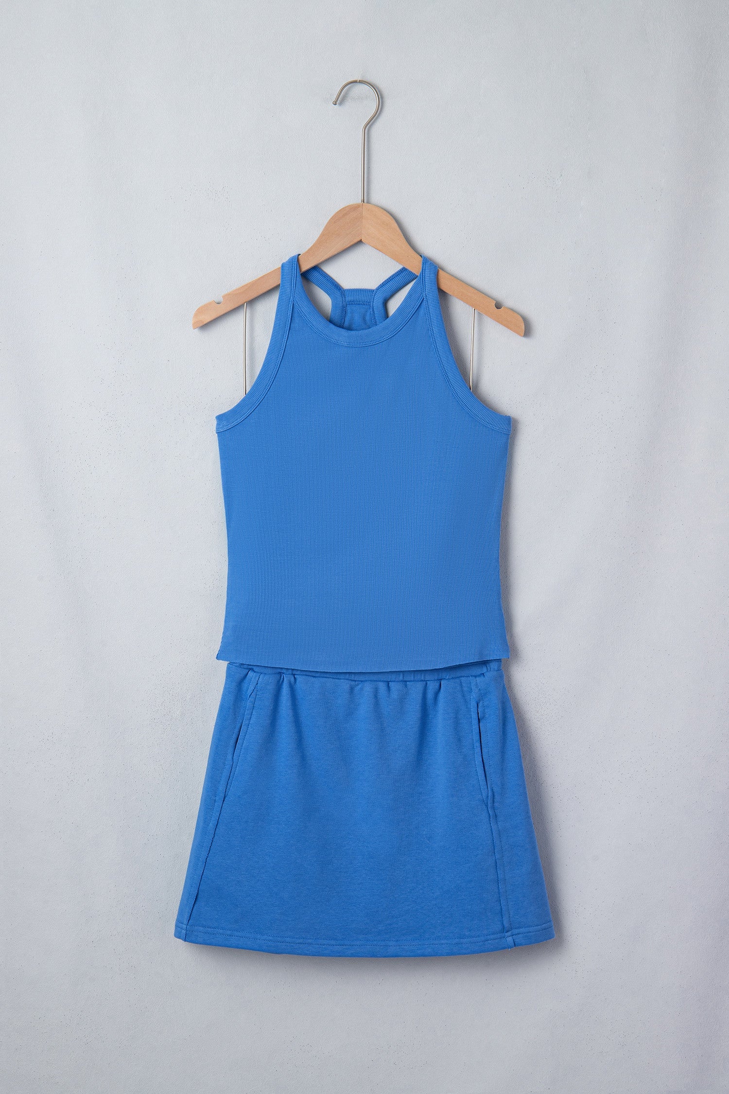 Spring Elastic Skort Set