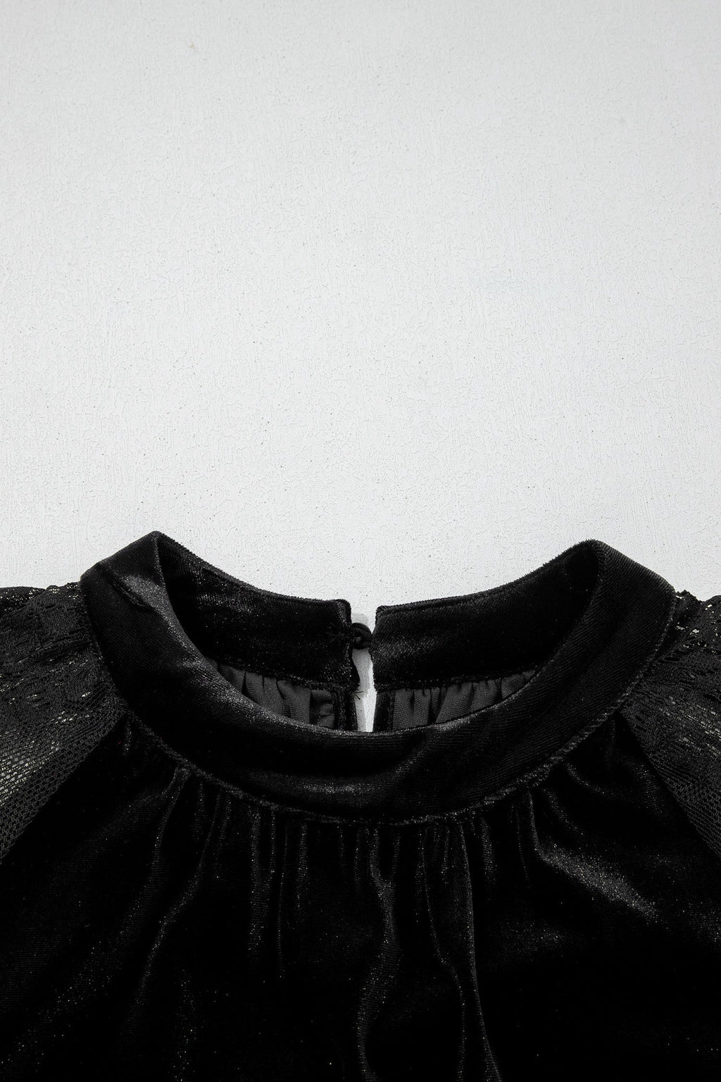 Black Lace Velvet Blouse