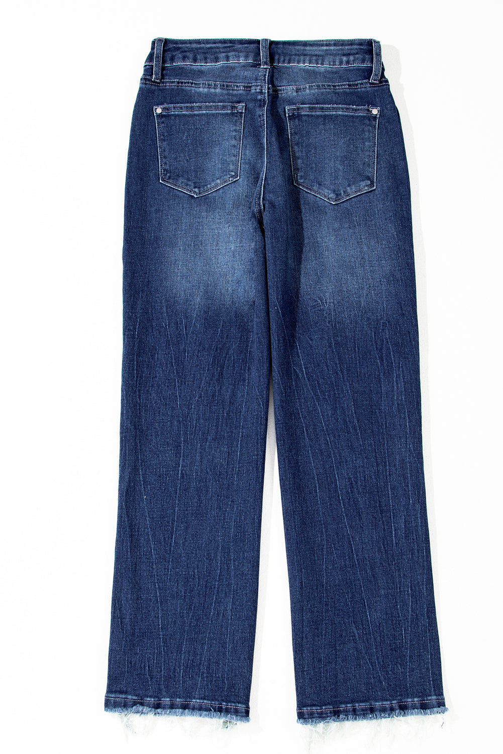 Dark Wash Raw Hem Jeans FB