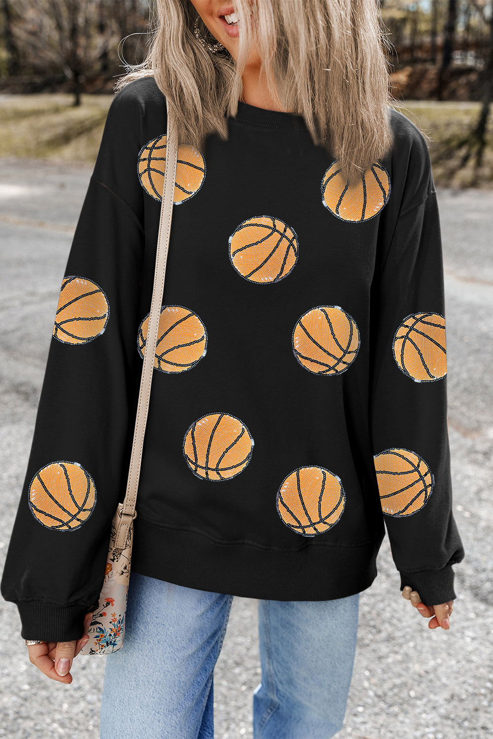Basketball Sequin Crewneck RTS