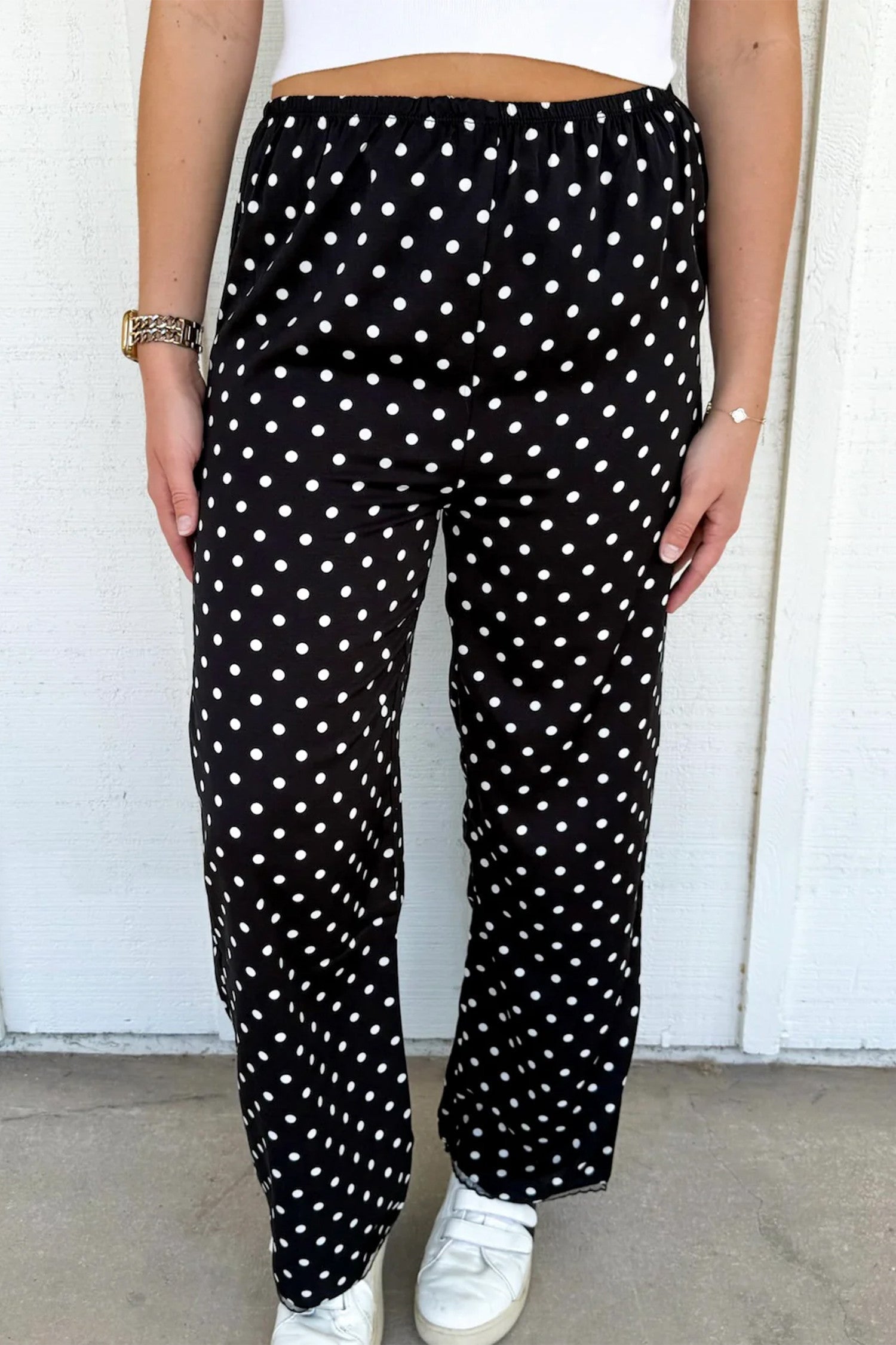 Black Polka Dot Loose Pants