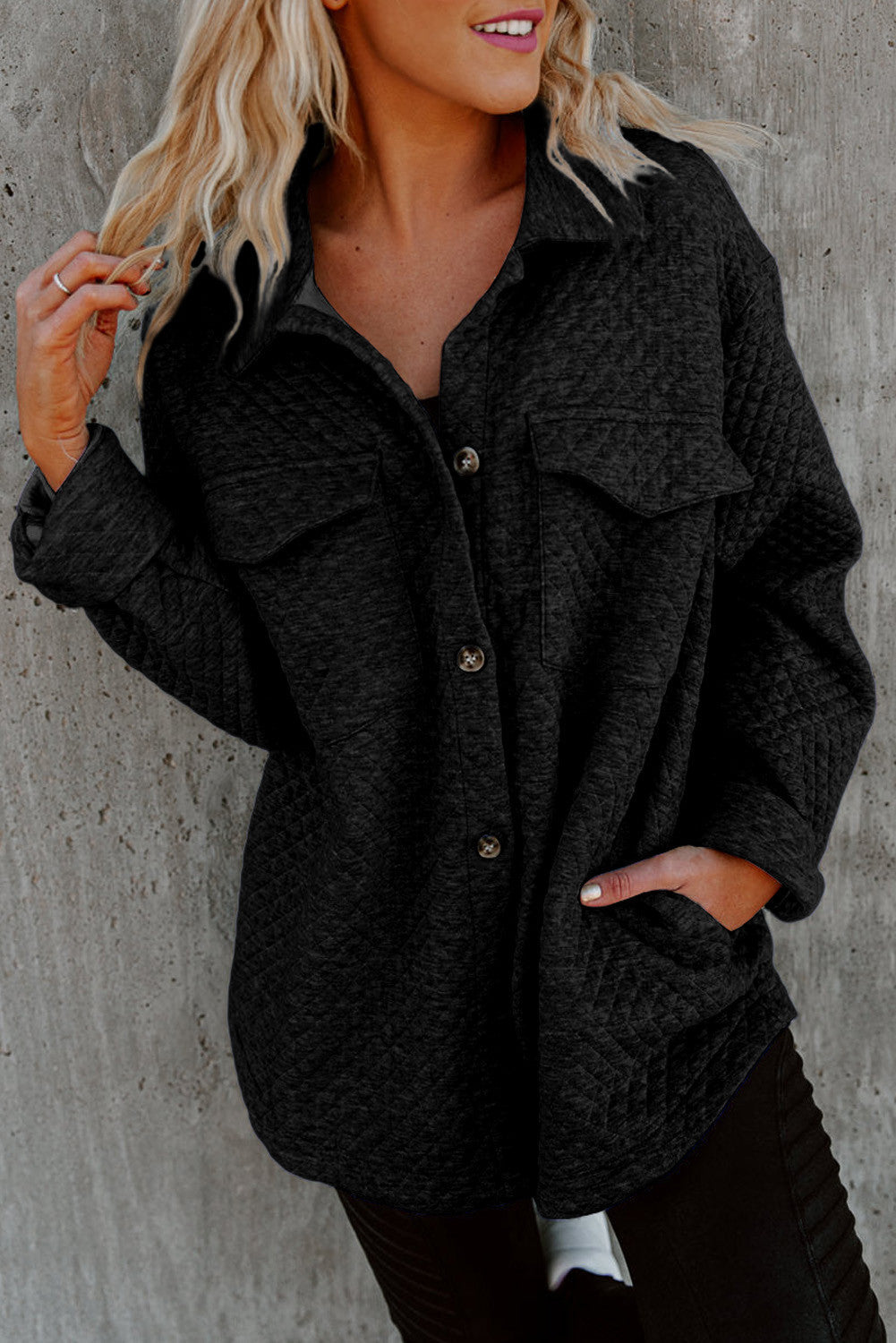 Black Quilted Jacket FB