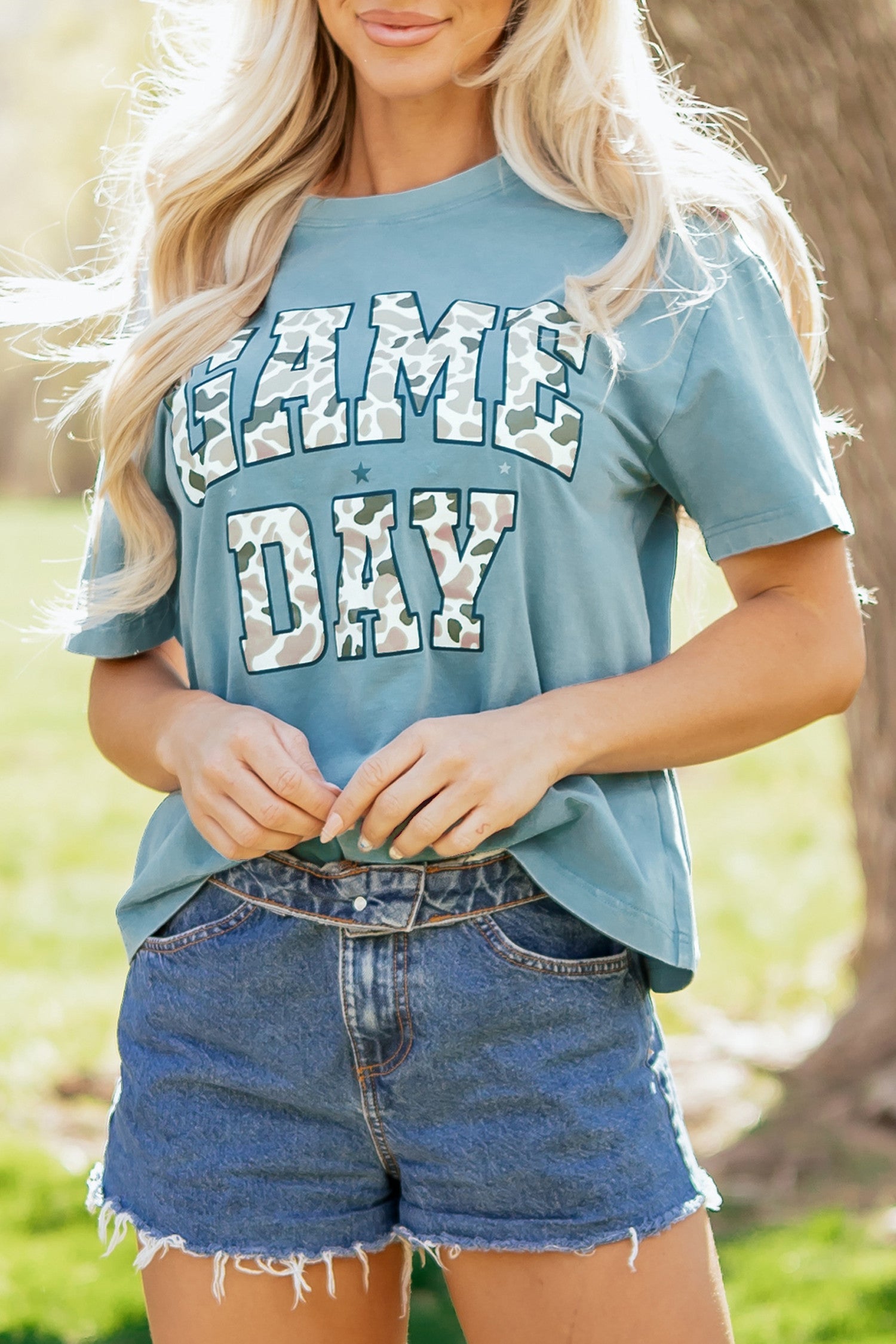 Blue Camo Game Day Shirt