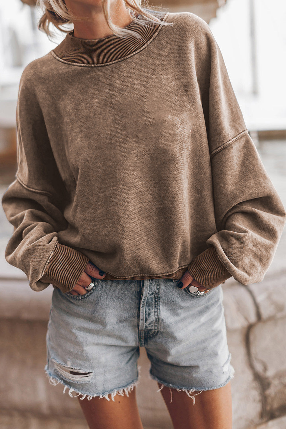 Brown Drop Shoulder Sweatshirt FB