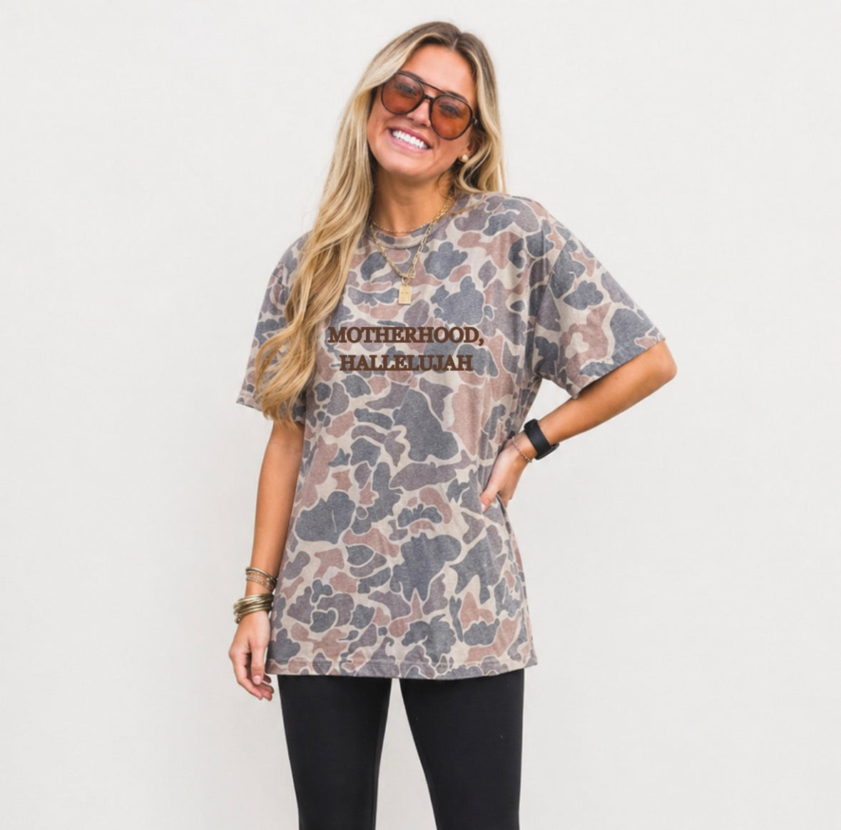 Motherhood Hallelujah Camo Casual Shirt