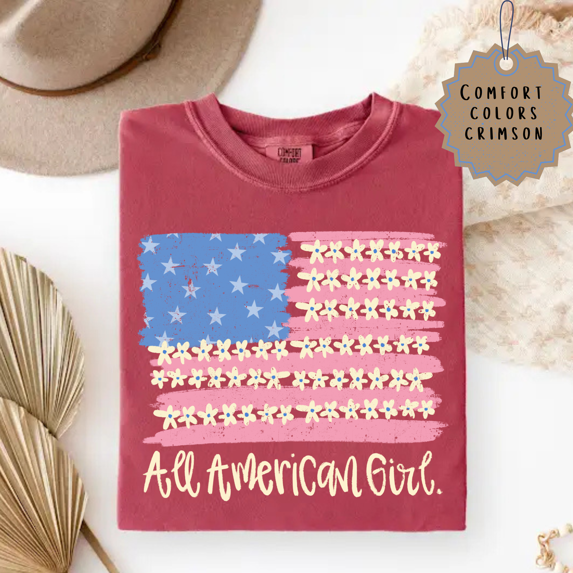 Floral Flag All American Girl Tee.