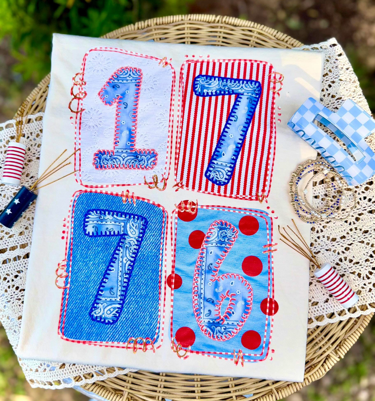 1776 Patchwork Collage Tee.