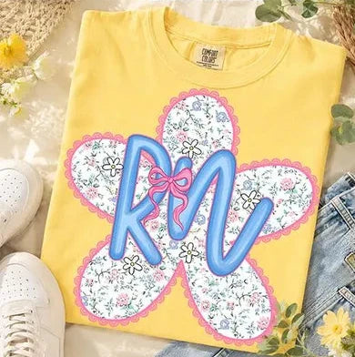 Flower RN Nurse Tee.