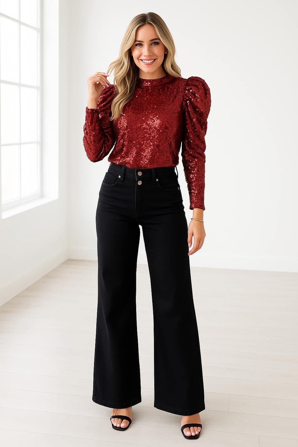 Black High Waist Flares FB
