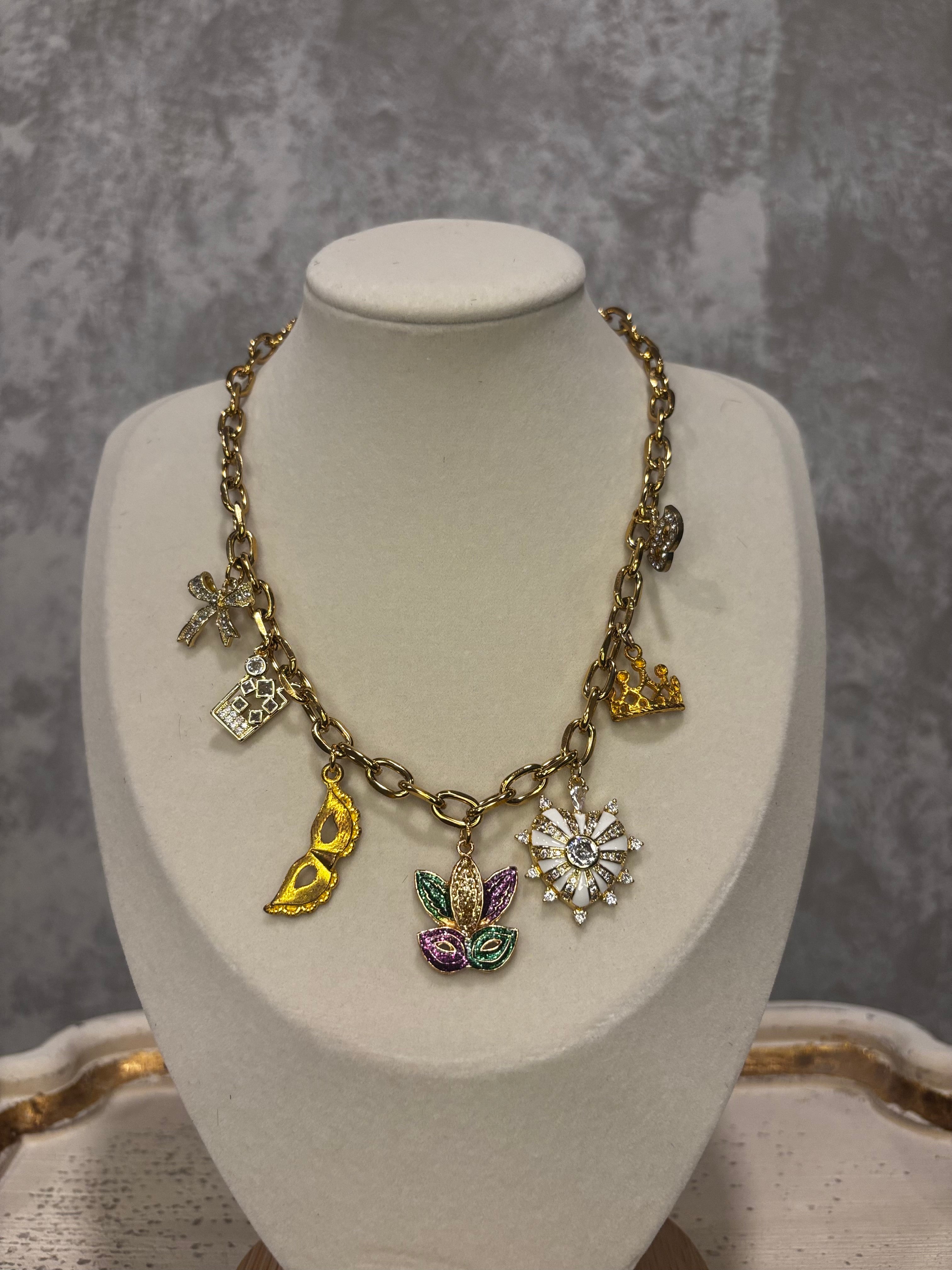 Mardi Gras Charm Necklace