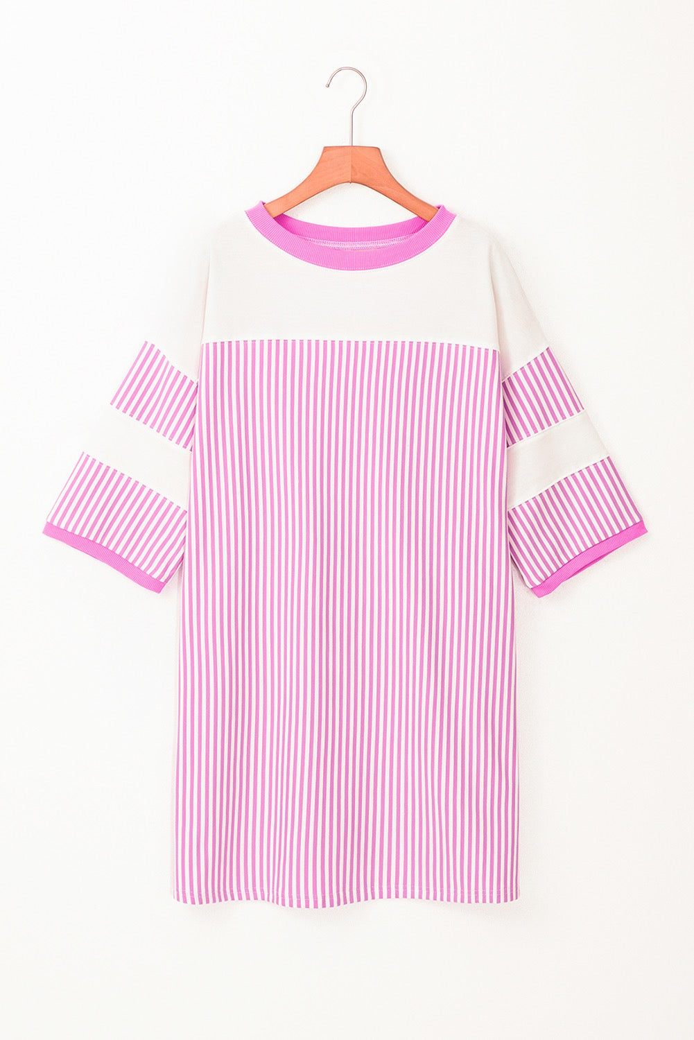 Purple Striped Patchwork Dress