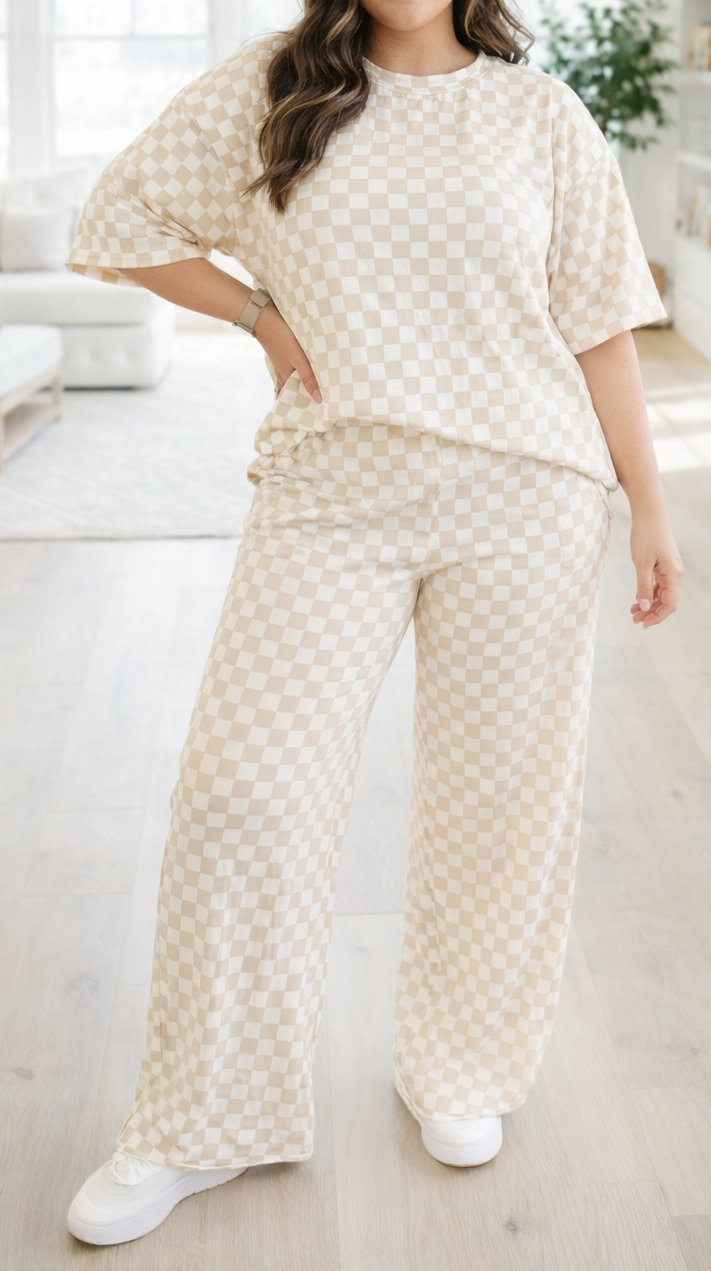 Khaki Checkered Plus Loose Set