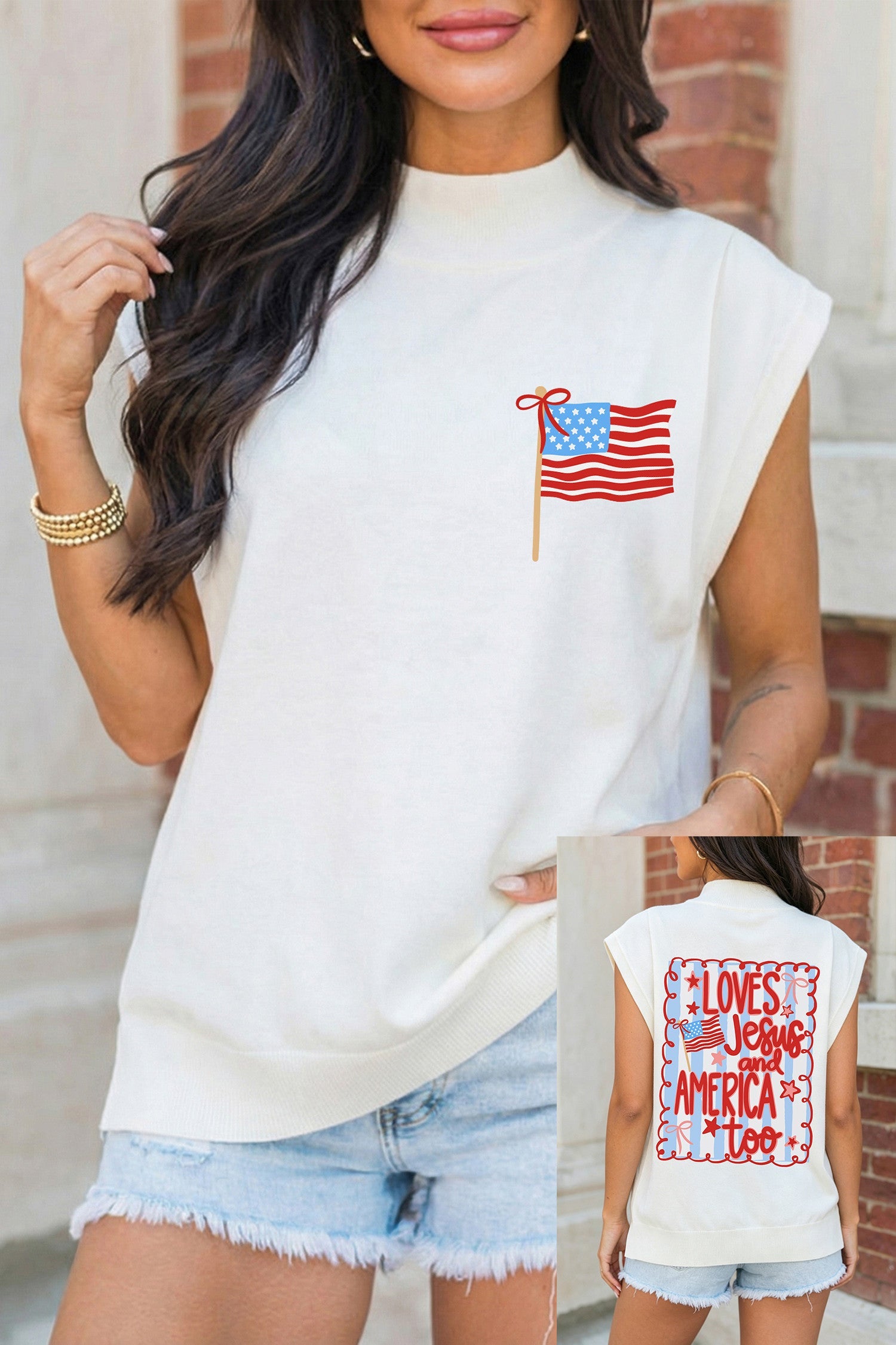 Patriotic Double Printed Top