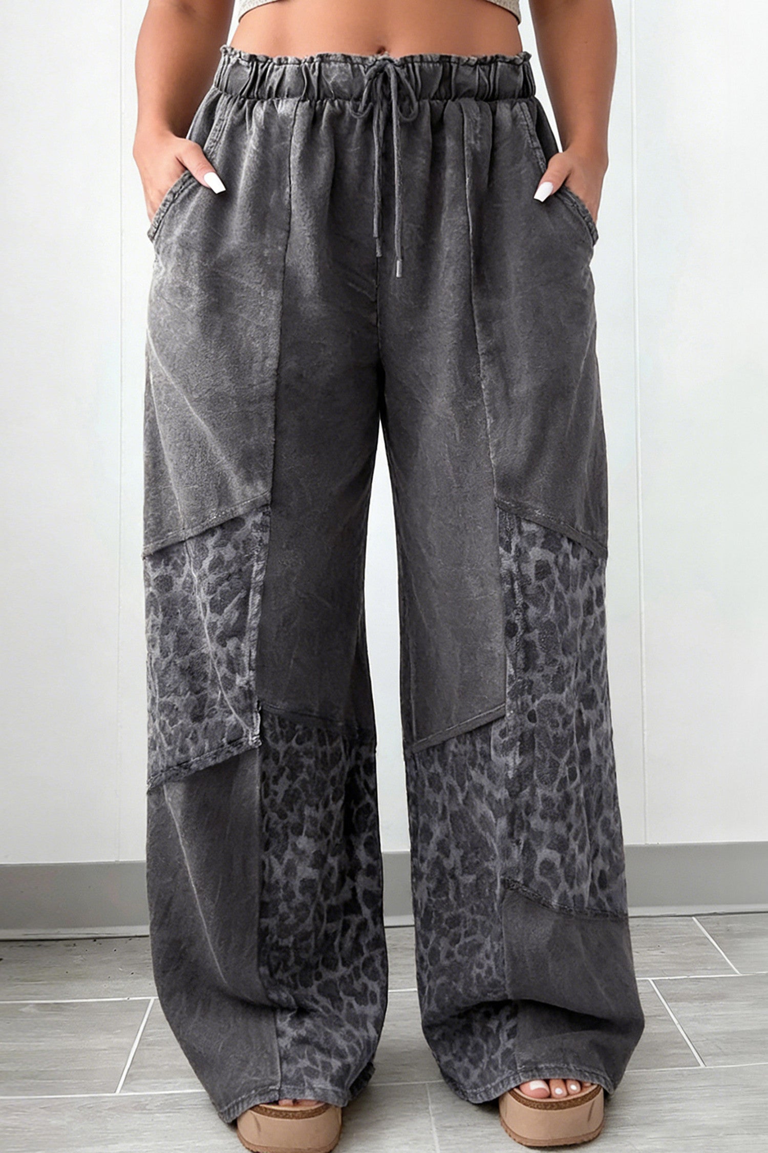 Plus Leopard Mineral Wash Pants