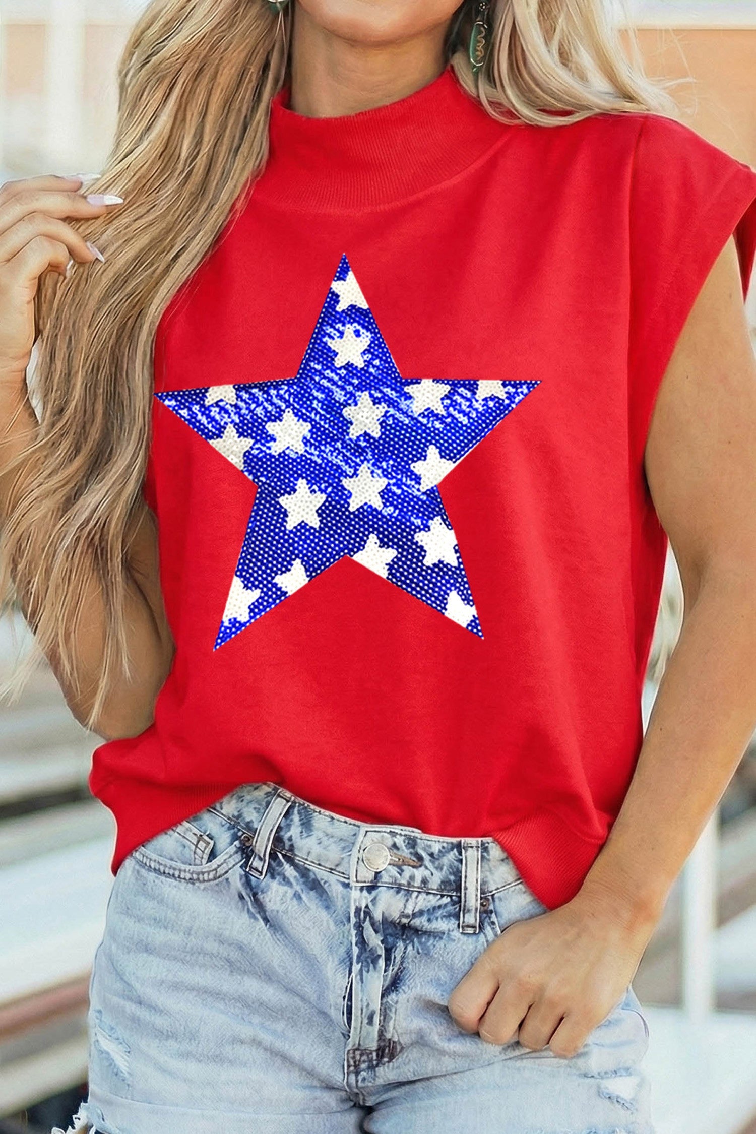 Red Star Tunic Top