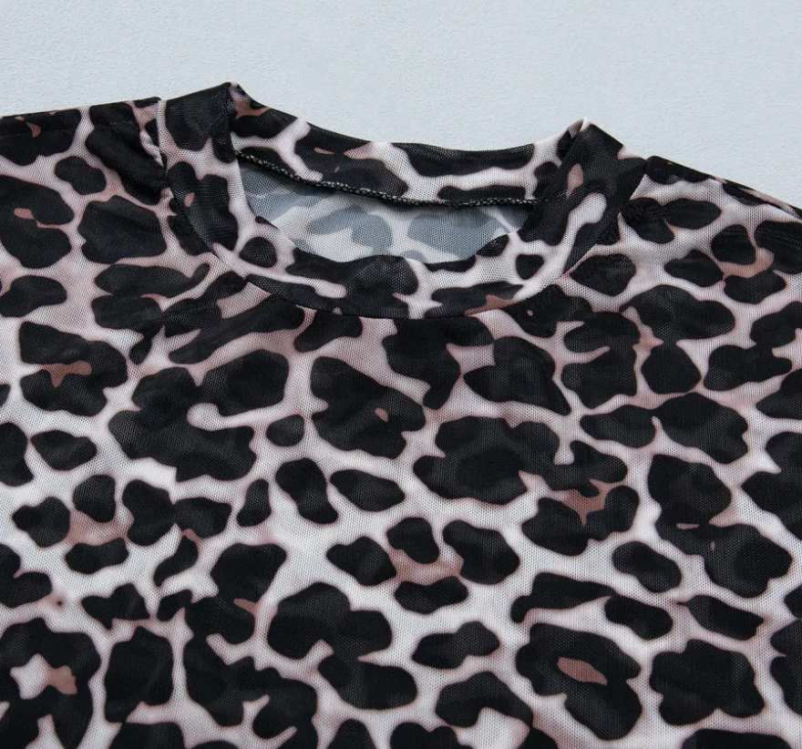 Leopard Sheer Mesh Top