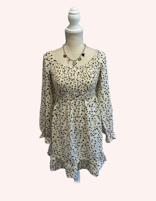 Dalmatian Print Mini Dress