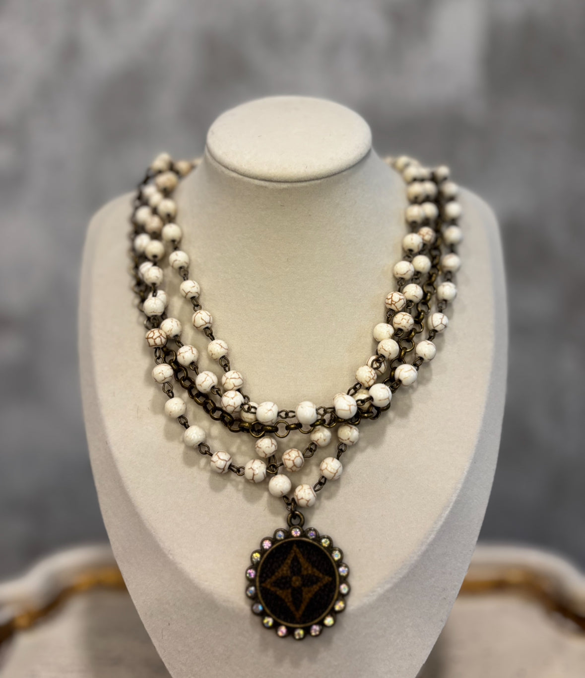 White/Turquoise Layered Necklace