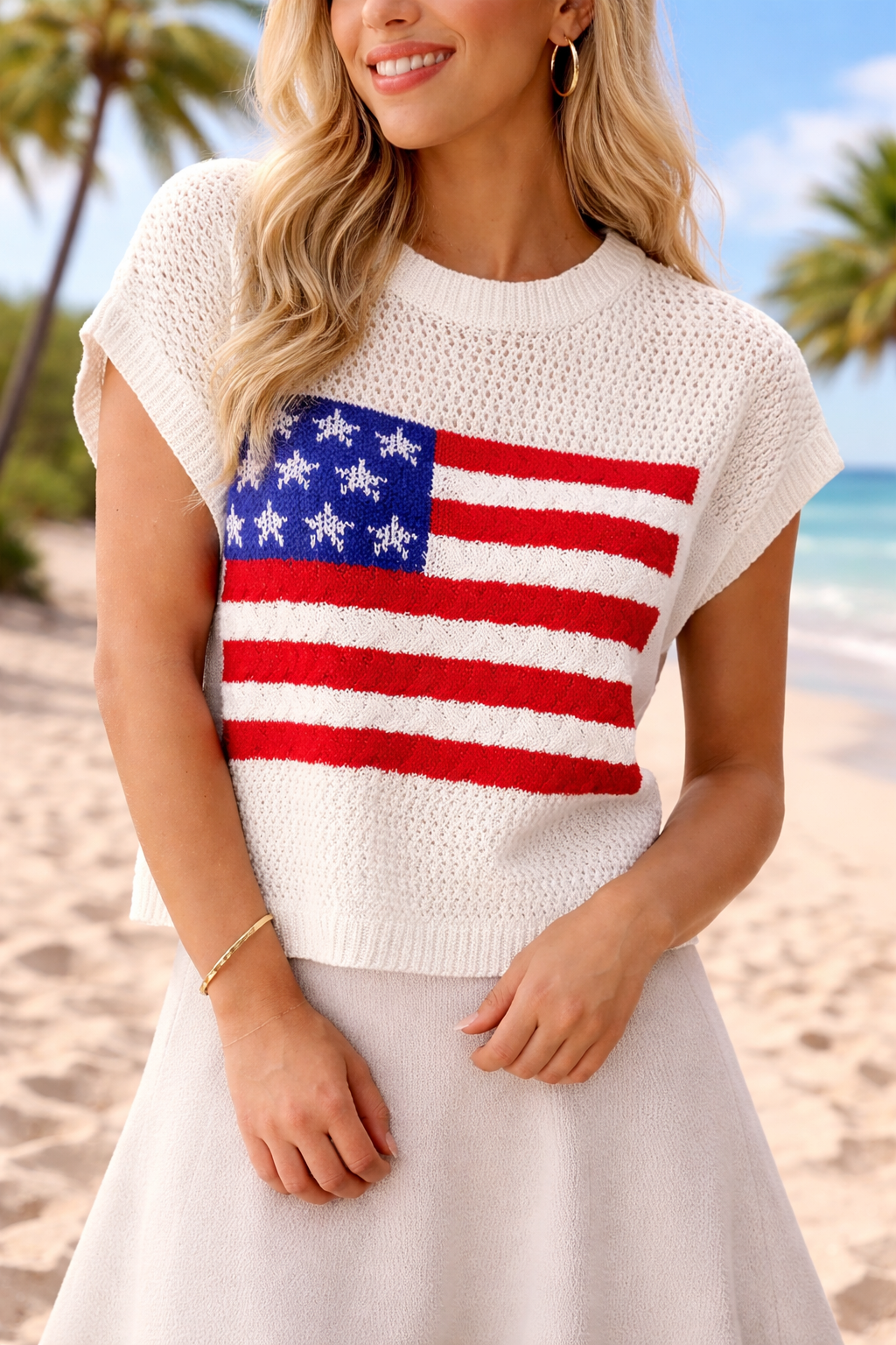 Flag Sweater Top