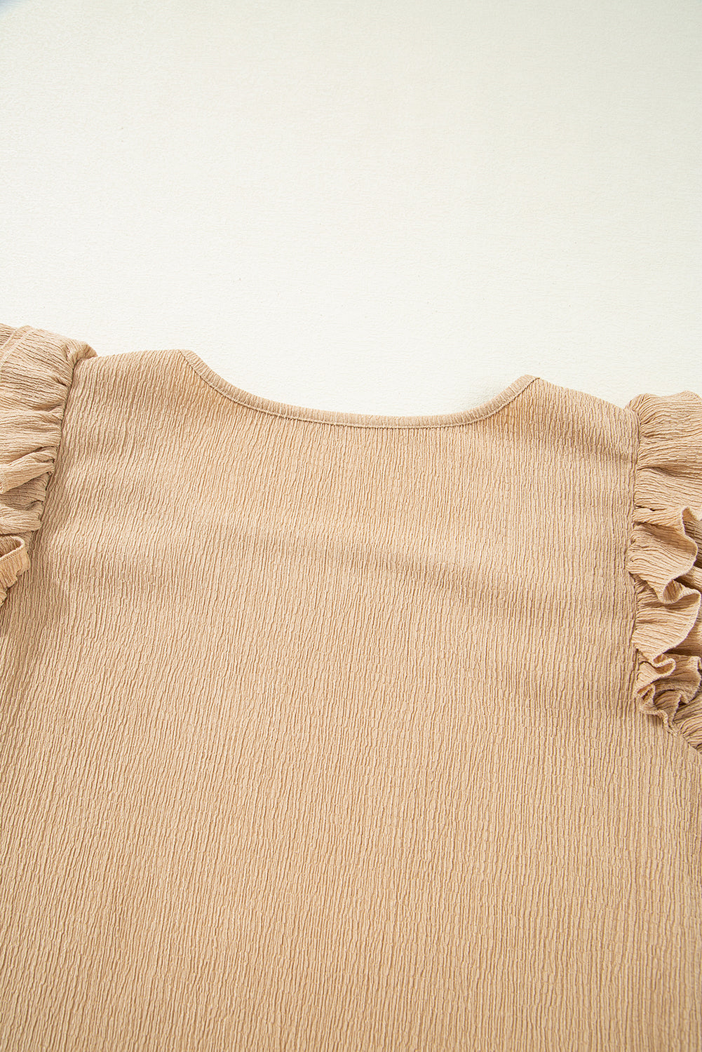 Beige Ruffle Sleeve Top FB