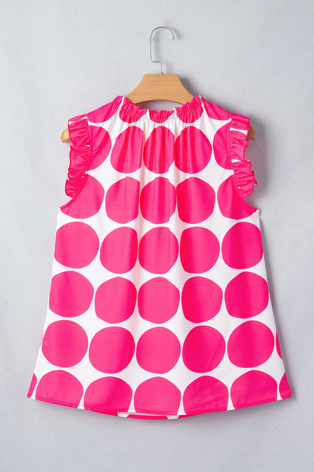 Pink Polka Dot Frilled Tank