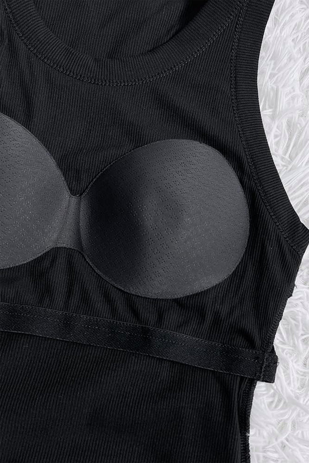 Black Slim Padded Tank