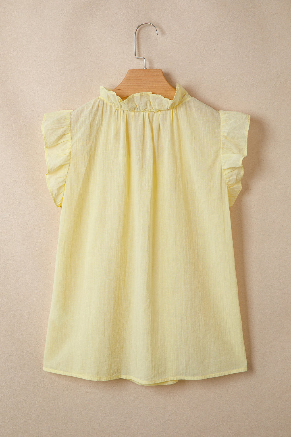 Yellow Cream Ruffle Top