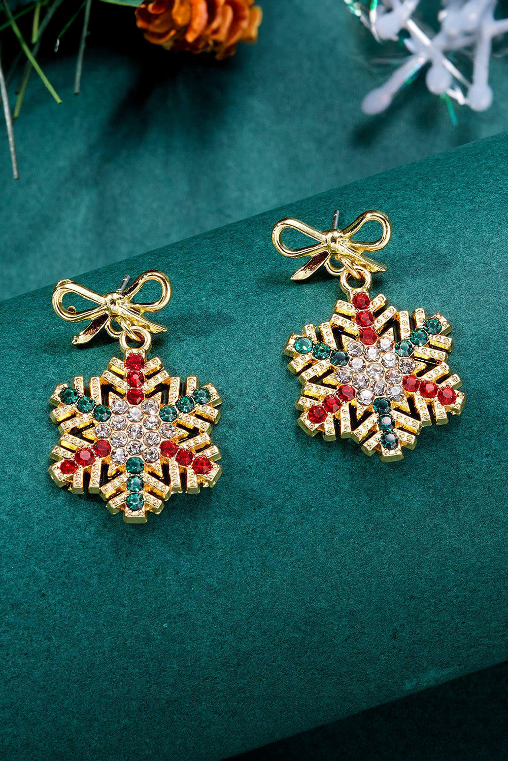 Bow Snowflake Earrings FB