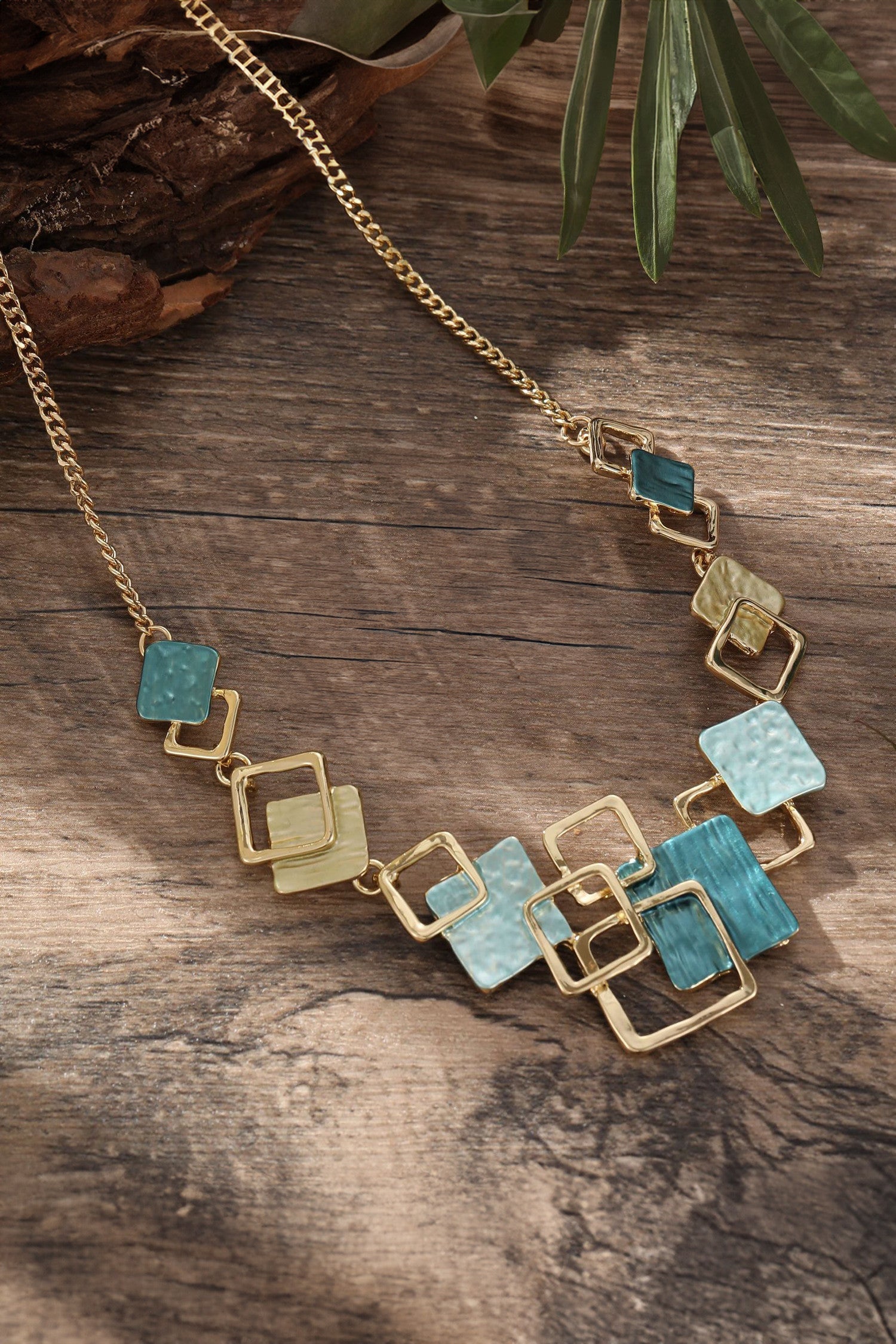 Blue Geometric Necklace FB