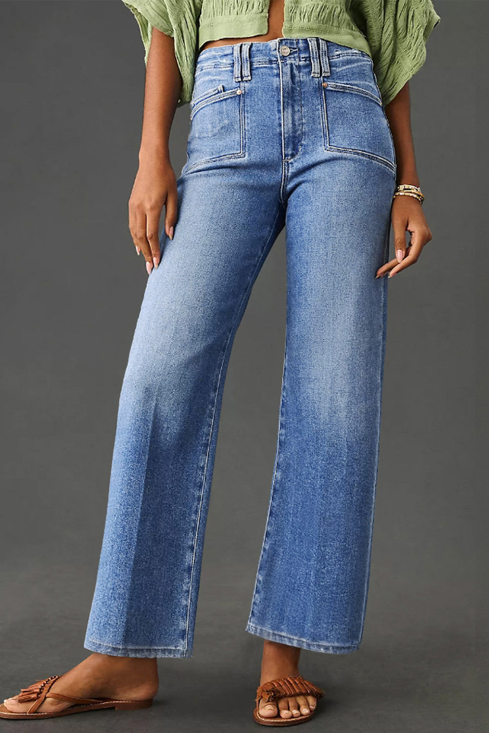 Beau Blue Straight Leg Jeans FB